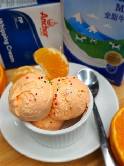 Homemade Mandarin Orange Ice Cream Kuali