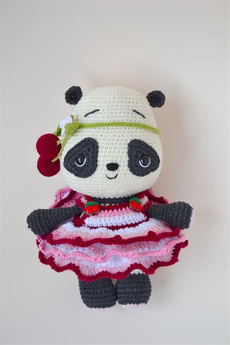 Crochet Bear Panda Amigurumi Pattern Panda Bear In Sundress Etsy