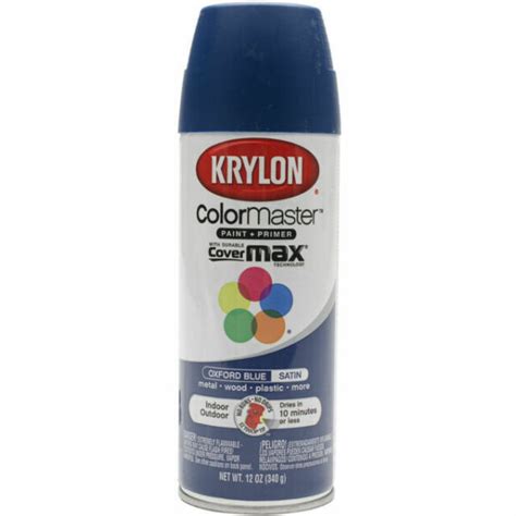 Krylon Colormaster Enamel Spray Paint Satin Oxford Blue 12 Oz For Sale