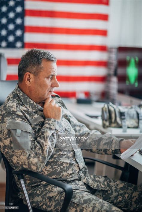 Us Soldier In Headquarters High Res Stock Photo Getty Images