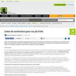 Lettres de motivation job d'été  Pearltrees