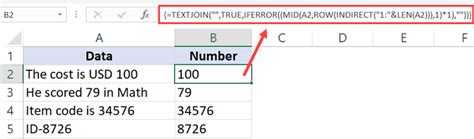 Extracting Numbers From Text In Excel