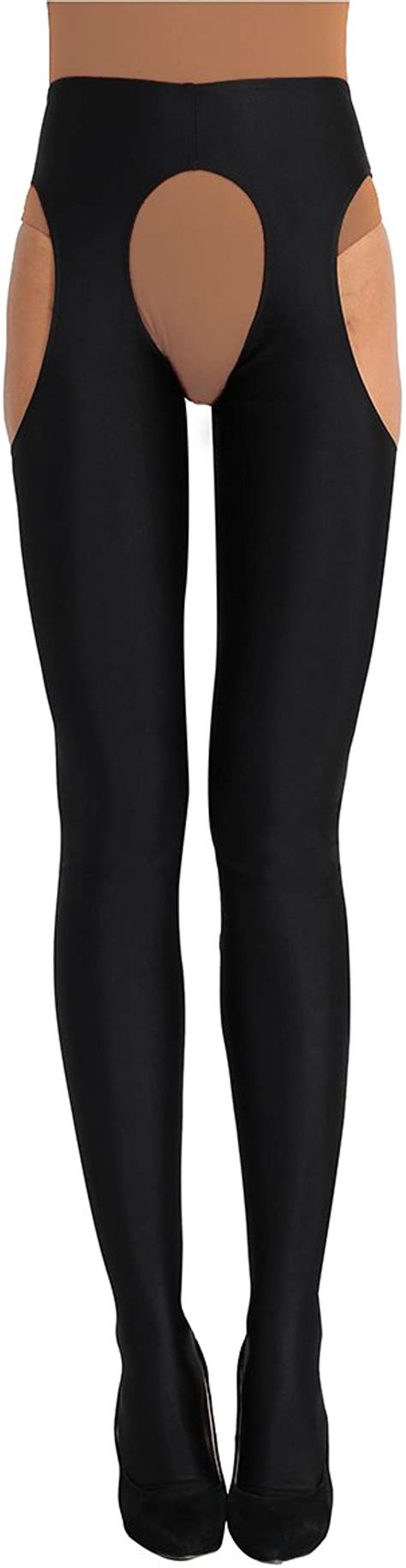Jeeyjoo Womens Sexy Crotchless Leggings Trousers Thigh