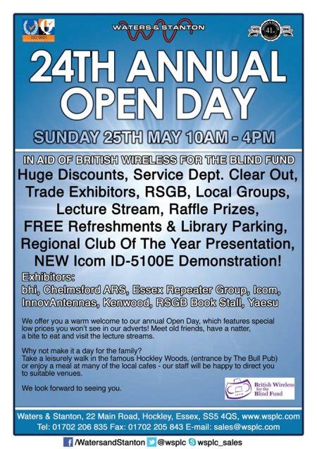 Waters And Stanton Open Day Sunday 24 May Essex Ham