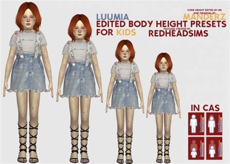 1 body preset + 2 lips presets female only. Red Head Sims: Edited Body Height preset and custom rig ...