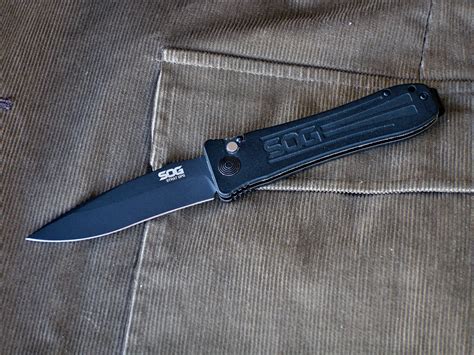 Sog Strat Ops Auto — Discreet Automatic Opening Knife For Edc Spotter Up