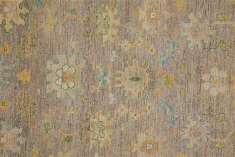 Modern Turkish Oushak Rug Oushak With Colored Flower Garden Details For