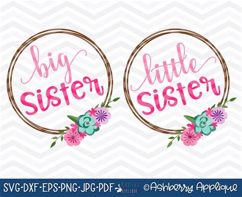 Big Sisterlittle Sister Svgdxf Cut File Matching Sisters Etsy