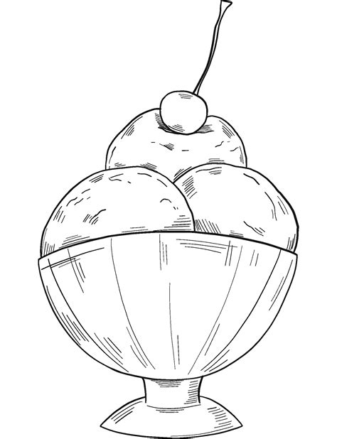 Ice Cream Sundae Coloring Page ColouringPages
