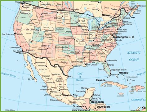 Map Of Usa And Mexico Topographic Map Of Usa With States
