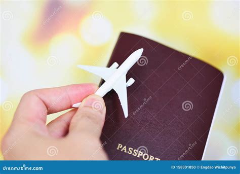 Airplane And Passport In Hand Flight Travel Traveller Fly Travelling