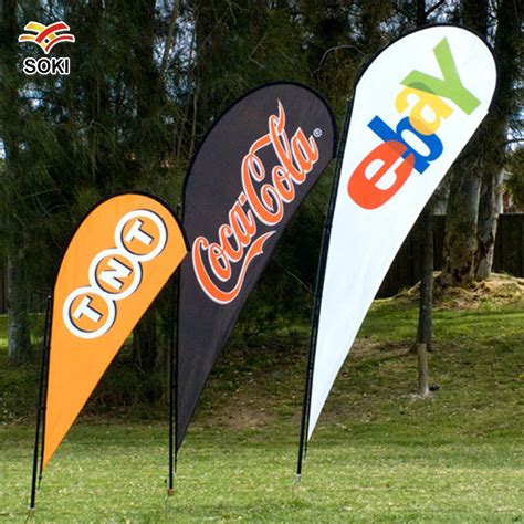 28m Custom Feather Flags With Spike Inground Double Sided Printing For