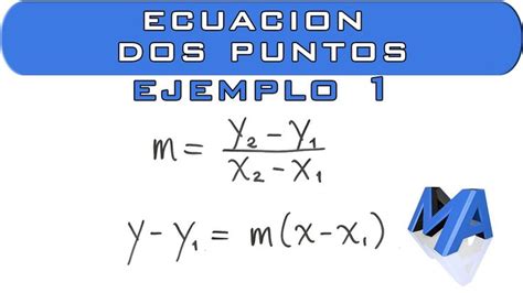 Ecuación De La Recta Conociendo Dos Puntos Ejemplo 1 Ecuaciones