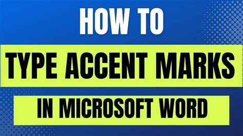 How To Type Accent Marks In Microsoft Word How To Write Or Insert