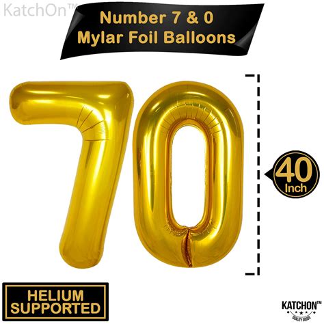 Gold 70th Birthday Decorations For Men Kit Large 40 Inch Black And
