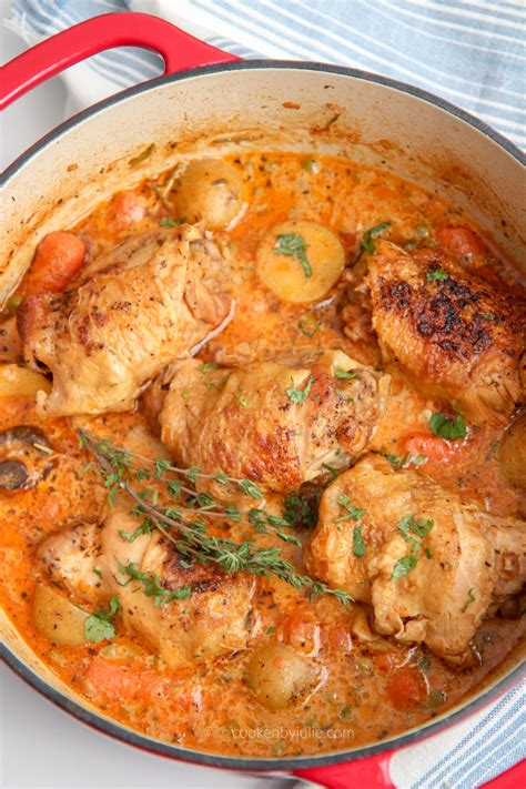 How to make an easy chicken stew with potatoes recipe? Easy Chicken Stew Recipe (Video) - Cooked by Julie