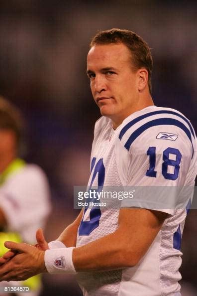 Closeup Of Indianapolis Colts Qb Peyton Manning On Sidelines During