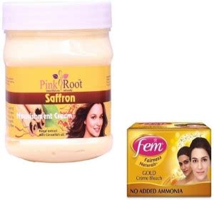 Pinkroot Safron Cream Gm With Fem Gold Bleach Gm Price In India