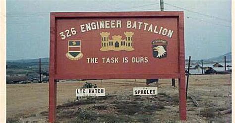 Hhc 326 Combat Engineer Battalion Camp Eagle Signage In Vietnam