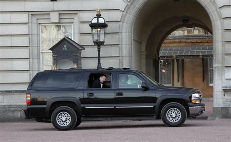 Us Secret Service Chevrolet Suburban In Obamas Motorcade Leaving