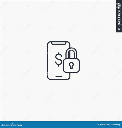 Secure Mobile Payment Icon Stock Vector Illustration Of Screen 169401070
