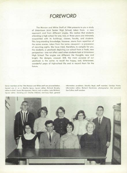 Explore 1964 Uniontown High School Yearbook Uniontown Pa Classmates