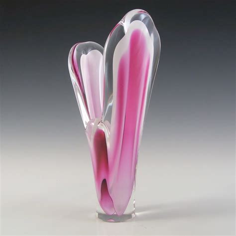 Signed Flygsfors Coquille Glass Vase By Paul Kedelv £52 25