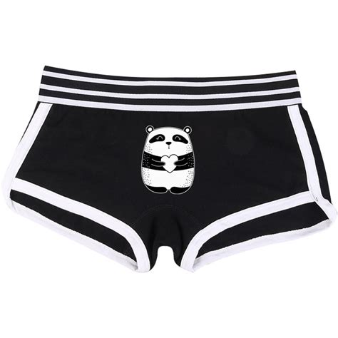 Cute Love Panda Print Underwear For Women Sexy Home Panties For Girls Fashion Cotton Underwear
