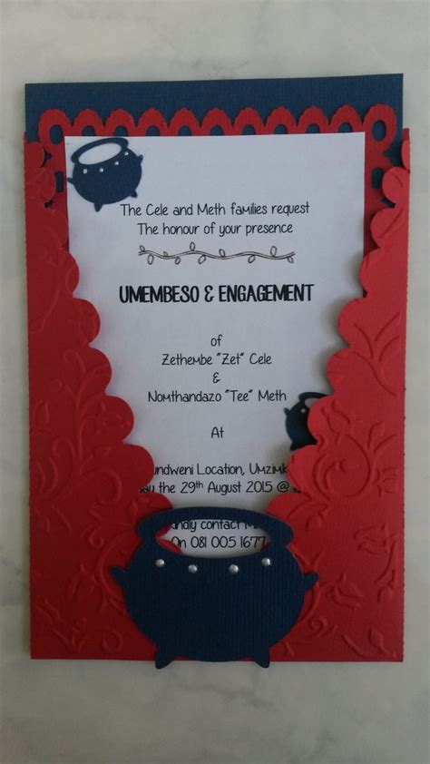 Traditional Zulu Invitation - Copyright Creative Flair - 0829445889