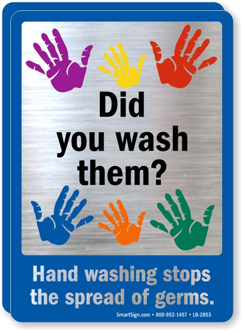Hand Washing Stops The Spread Of Germs Mirror Decal Sku Lb 2853