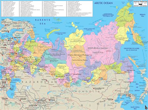 Kaart Van De Steden In Rusland Grote Steden En Hoofdstad Van Rusland