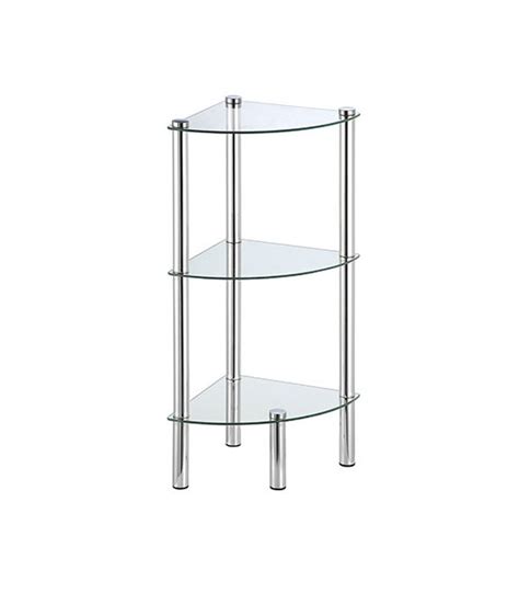 Avec des accessoires salle de bain comme des étagères de douche, des. Étagère d'Angle Salle de Bain Verre et Métal Argenté 3 Étages