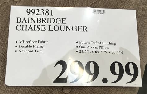 Natural finish product details outer frame material: Bainbridge Chaise Lounger Chair | Costco Weekender