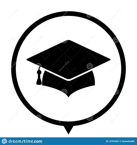 Graduation Cap Black Icon Stock Vector Illustration Of Intelligence