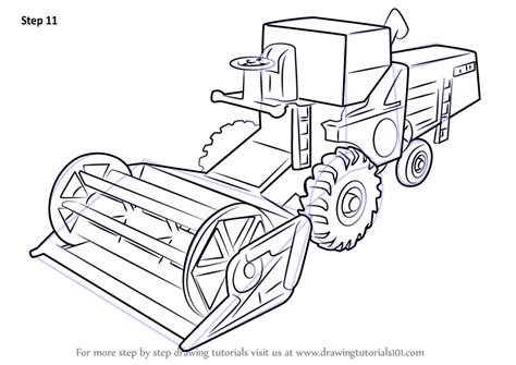 Learn How To Draw Combine Harvester Other Step By Step Drawing