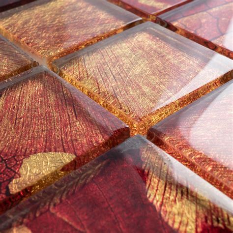 Tslg 03 2x2 Maple Red Glass Mosaic Tile Backsplash For Kitchen And Bat Tile Generation