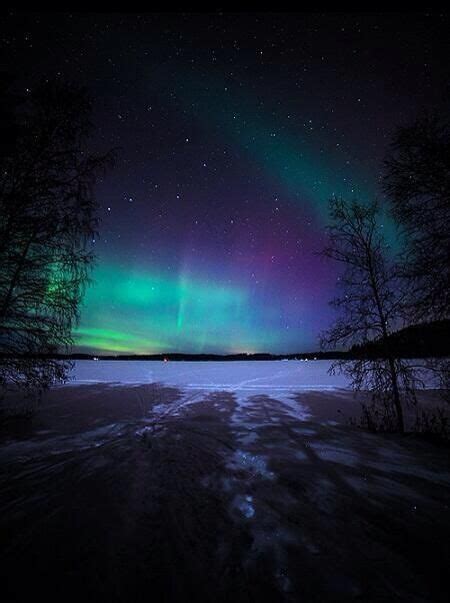Aurora Borealis Over Finland Northern Lights Aurora Borealis Aurora