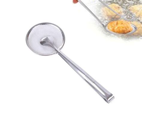 Imported Small Multi Functional 2 In 1 Fry Tool Filter Spoon Strainer With Clipoil Frying Bbq