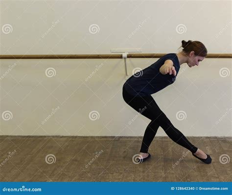 Woman Doing Warm Up In The Ballet Hall Stock Photo Image Of Bright