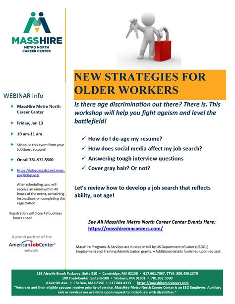 New Strategies For Older Workers Masshire Metro North Career Center