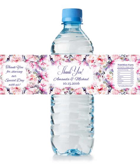 Floral Water Bottle Labels Wedding Lowest Price Water Proof Labels