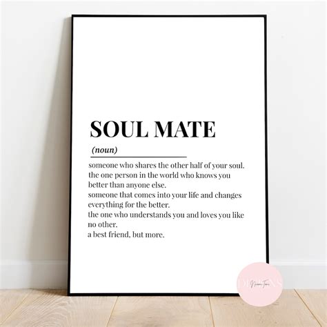 Soulmate Definition Print Downloadable Wall Art Prints Etsy