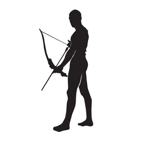 Male Archery Sports Athlete Vector Silhouette 13080400 Vector Art At