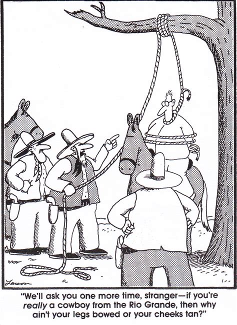 Far Side Panels Gary Larson The Far Side Cowboy Humor Cartoon