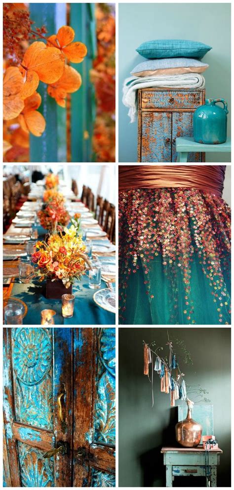 Copper And Teal Color Schemes Decor Christmas Colors