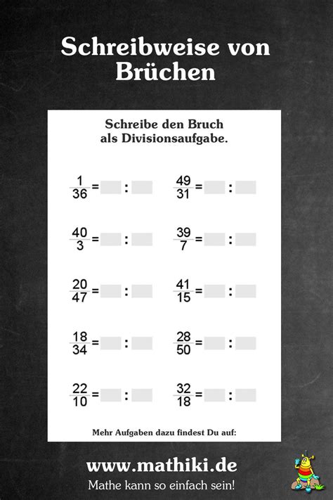 Bruchrechnen arbeitsblätter mit lösungen 6 klasse bei mathefritz ausdrucken. Schreibweise von Brüchen - Klasse 5/6 | Mathe ...