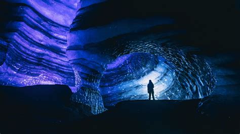 Download Wallpaper 1920x1080 Cave Silhouette Ice