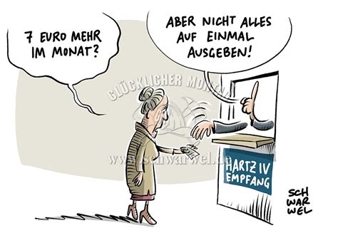 Immer wenn 12.000 euro zusammenkommen, verlosen wir das geld als bedingungsloses grundeinkommen: - Schwarwel Karikatur