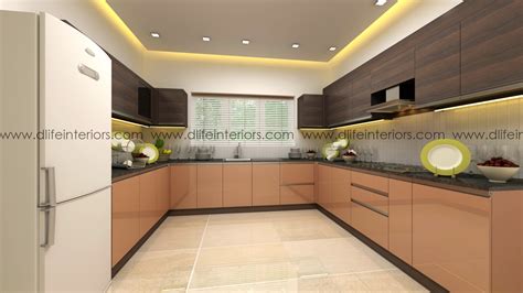 U Shape Kitchen Designs Customized By Dlife Interiors