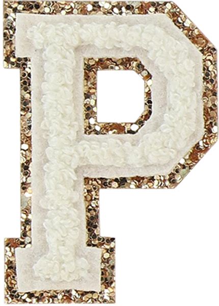 Blanc Glitter Varsity Letter Patches Stoney Clover Lane Patches